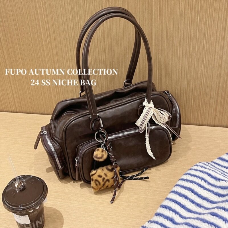 秋冬复古机车腋下包包女