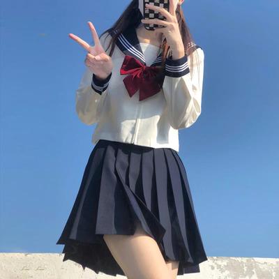 水手服基础款正统jk制服基础款白二本三本学院风中间服水手服套装