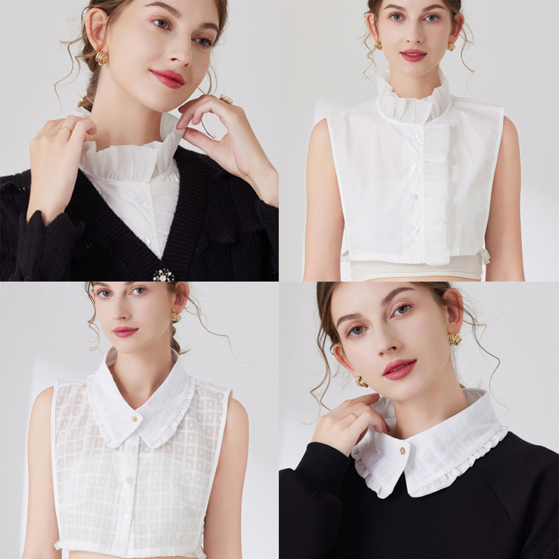 百搭木耳边假衣领配饰花边