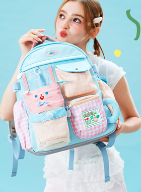 LOLA DESIGN嘟嘟奶茶书包初中女生ins原创高中25年秋冬新品双肩包