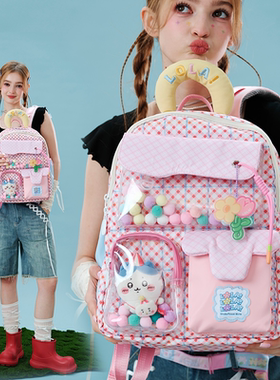 LOLA DESIGN花花彩球书包女生大学生 25年秋冬新品高中双肩包背包