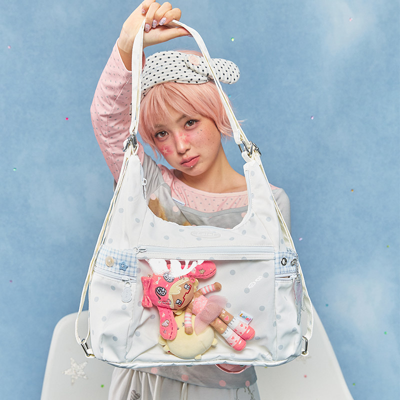 LOLA DESIGN波点痛包女Y2K韩系甜酷二次元追星大容量单肩腋下娃包