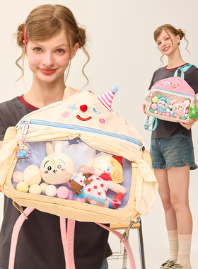 LOLA DESIGN可爱小丑双肩包背痛 原创设计大食量相机斜挎吧唧痛包