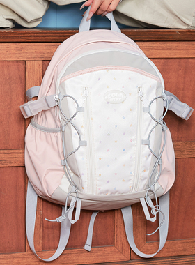 LOLA DESIGN美式复古双肩包 新年礼物初中女生书包通勤电脑背包女