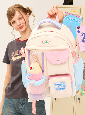 LOLA DESIGN可爱笔筒高中生书包 原创女生初中大容量大学生双肩包