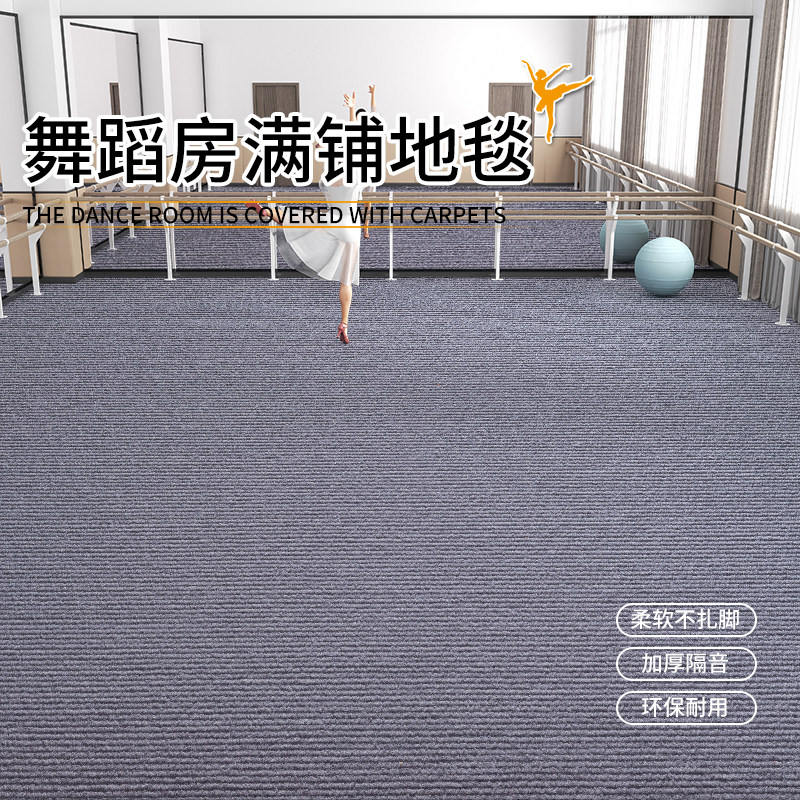 舞蹈教室练功房地垫专业隔音地毯运动防滑吸音大面积全铺免打理