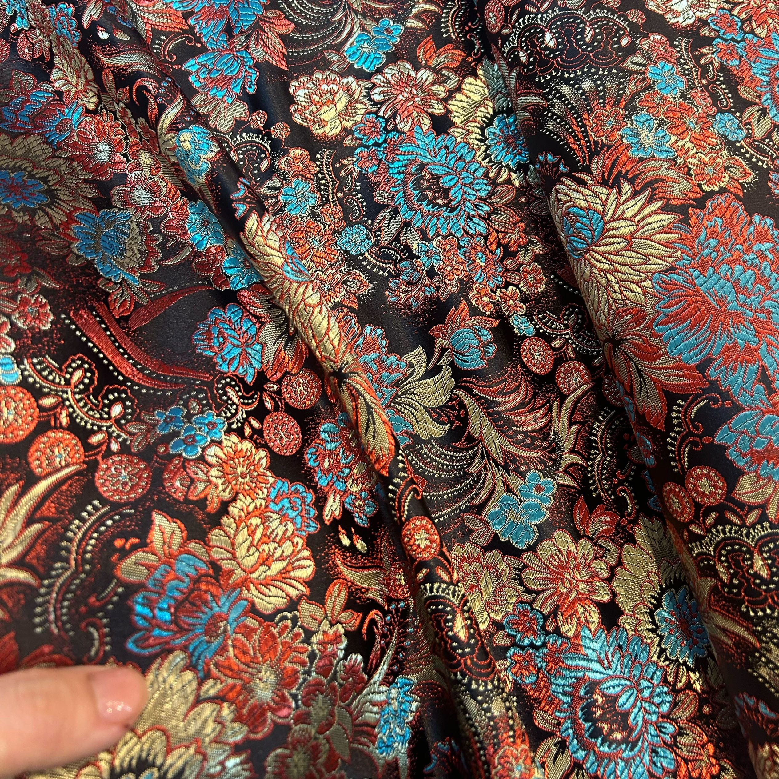 中国风旗袍童装马甲蒙古袍藏袍舞台装饰手工提花织锦缎丝绸面料