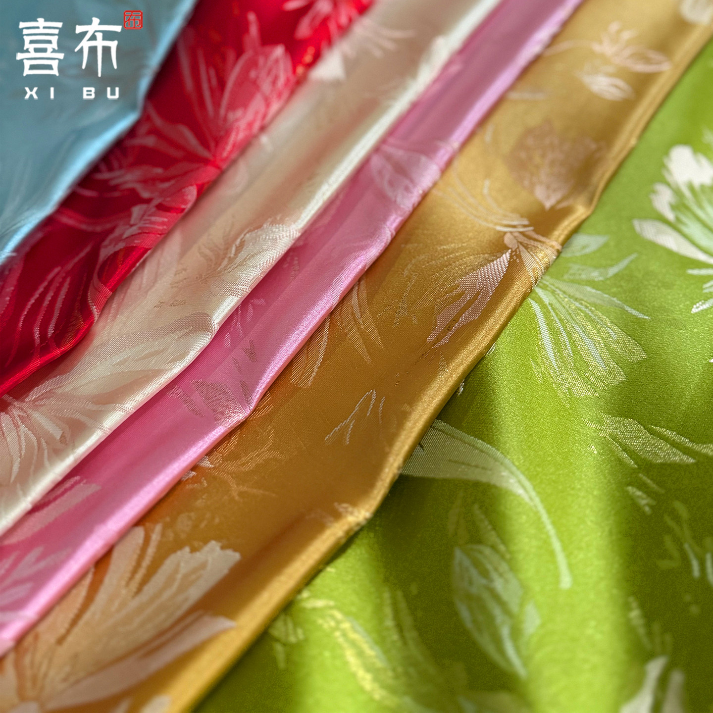 织金花卉仿丝绸提花织锦缎面料装饰服装汉服影视古装国风布料多色