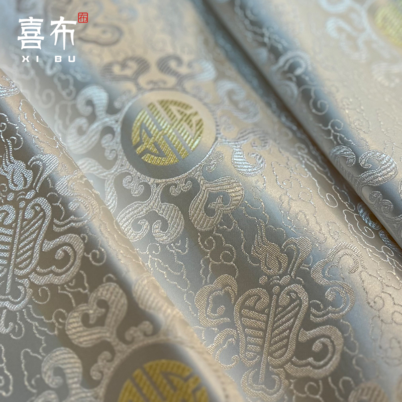 新铁扇团织锦缎民族藏装衬衣布料