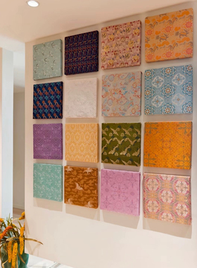 国风布料合集玄关背景专拍16个布织锦缎仿宋锦布料多色配装饰面料