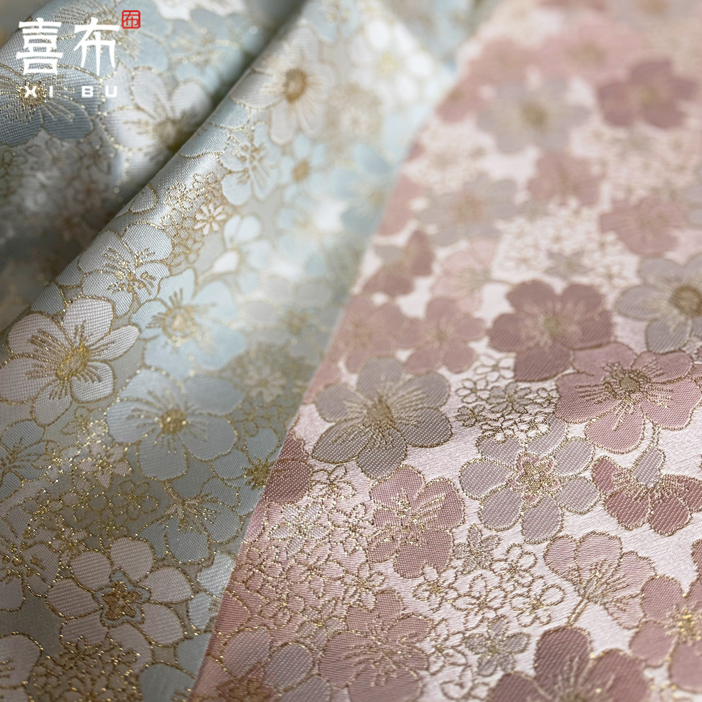 织金樱花浮雕公主裙花卉提花布料图片
