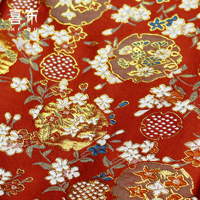 diy和风烫金茶艺日式服装布料