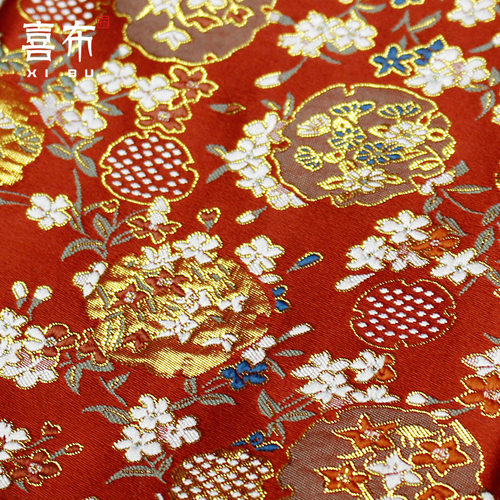 diy和风烫金茶艺日式服装布料