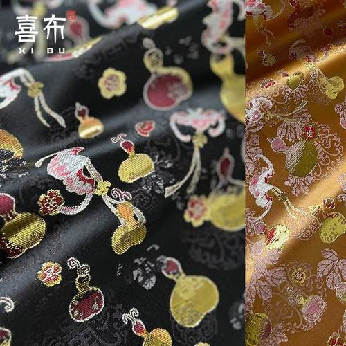 新款仿宋锦葫芦福禄纹织锦缎布料