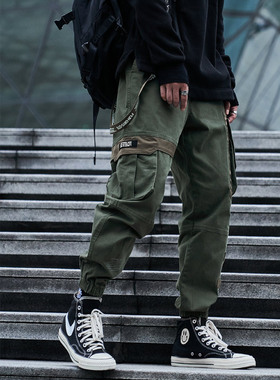 潮牌工装裤男2025年秋冬季新款多袋裤子男士高街休闲裤