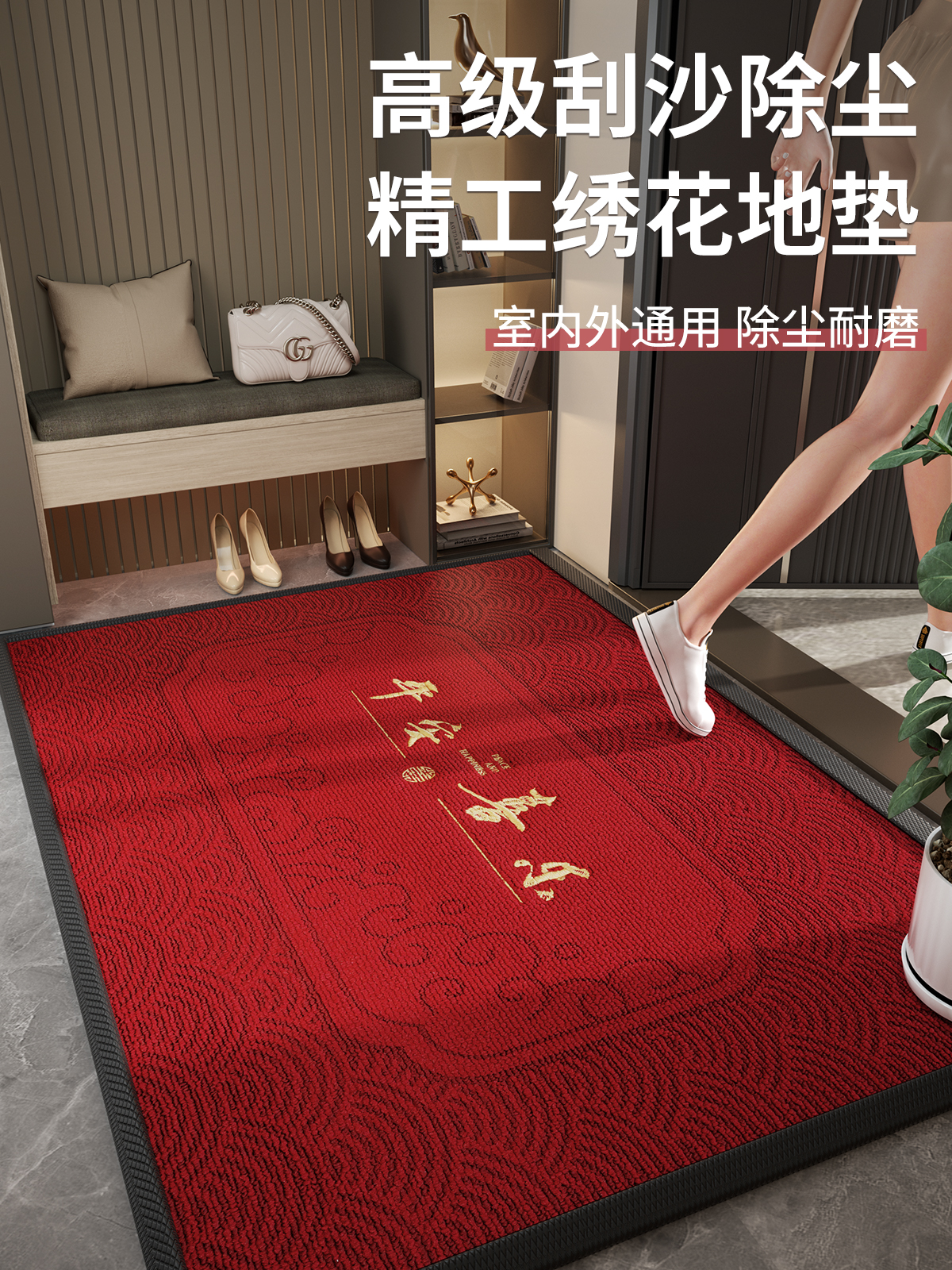 2025新款门口高级感入户地垫入户门垫家用玄关进门脚垫子防滑耐磨