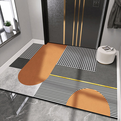 轻奢现代简约地垫入户门垫门口进门地毯PVC防滑可擦免洗裁剪脚垫