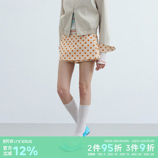 显瘦甜美裙裤 少女风度假波点半身短裙女休闲修身 plus riverstone
