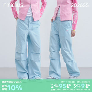 伞兵裤 riverstone plus 抽绳褶皱工装 女百搭宽松垂感直筒休闲长裤