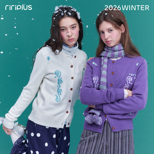 riverstone plus『10/20 20点 新品上新』刺绣圆领针织开衫毛衣女