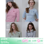 plus五分袖 天丝圆领上衣女春季 正肩修身 riverstone 长袖 T恤女