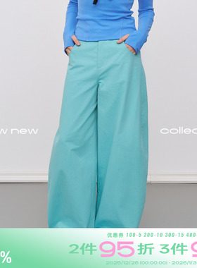 riverstone plus 后侧风琴压摺多巴胺宽松休闲裤女冬季直筒阔腿裤
