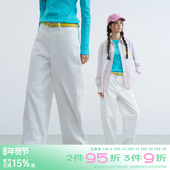 riverstone 女显瘦百搭宽松直筒阔腿裤 plus 纯色百搭弯刀休闲裤