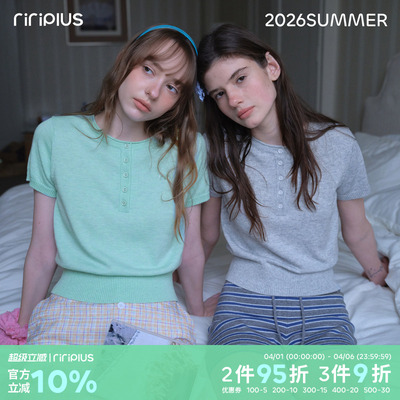 riverstone plus 韩系polo针织修身短袖T恤女修身休闲百搭打底衫