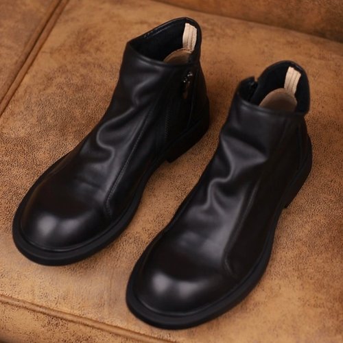 AZG帕达索秋冬新款马丁靴高帮时尚百搭英伦套脚潮流男鞋PB210820
