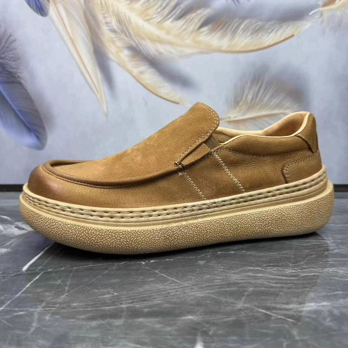 帕达索男鞋2025秋季新款牛皮轻便软厚底真皮透气休闲乐福鞋250518,流行男鞋,休闲板鞋,淘宝优惠券,粉丝福利购,淘宝优惠卷