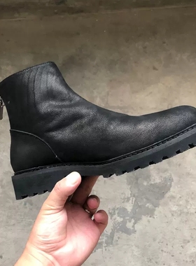 帕达索冬季黑色休闲马丁靴厚底真皮切尔西靴百搭潮流高帮鞋231102