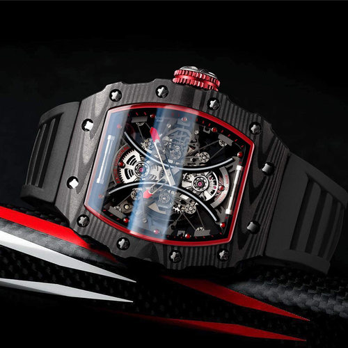 飞克FEICE正品镂空全自动机械表酒桶型士手表防水潮流表FM602