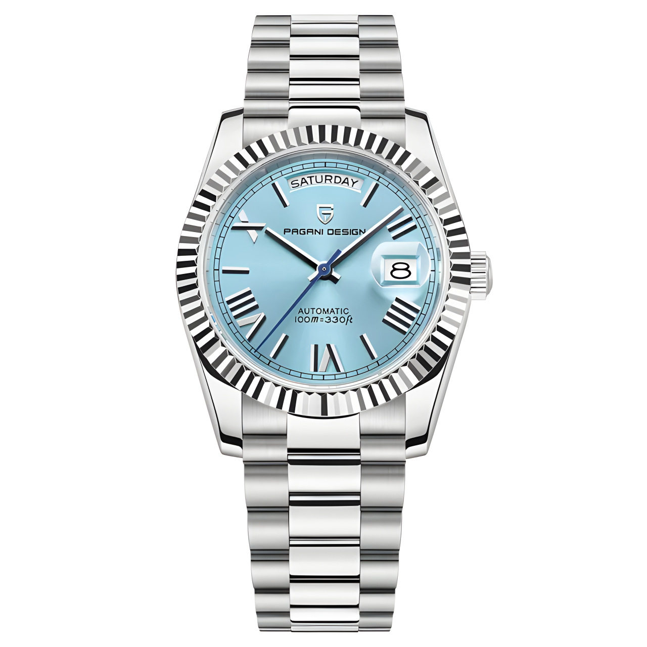 PAGANI伯佳尼36mm男士全自动机械腕表星期日历防水商务手表男