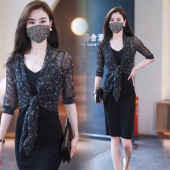 配吊带裙 百搭薄罩衫 小外搭时尚 披肩短款 洋气小外套夏季 网纱开衫