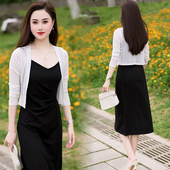 夏季 防晒披肩 上衣小坎肩配吊带裙子外搭小外套长袖 网纱开衫 女短款