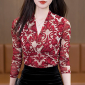 新款 长袖 T恤时尚 今年流行百搭遮肚精致上衣春季 打底独特漂亮小衫