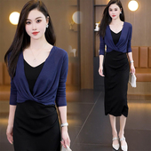 交叉设计感披肩女薄款 上衣 小坎肩冰丝长袖 配吊带长裙外搭罩衫 夏季