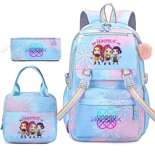 2026HUNTRIX KPOP韩流猎魔女团书包小学生动漫卡通背包女孩三件套