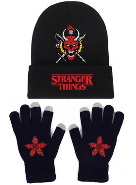 怪奇物语4StrangerThings周年印花针织帽线绒帽帽欧美帽休闲百搭