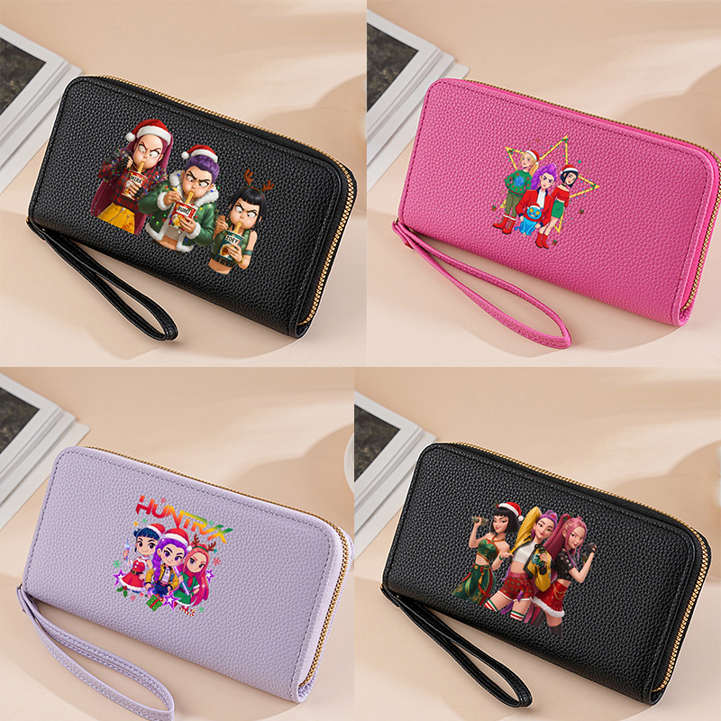 外贸Kpop猎魔女团钱包马卡龙颜色卡通钱包女孩长款钱包MISHILAIYA