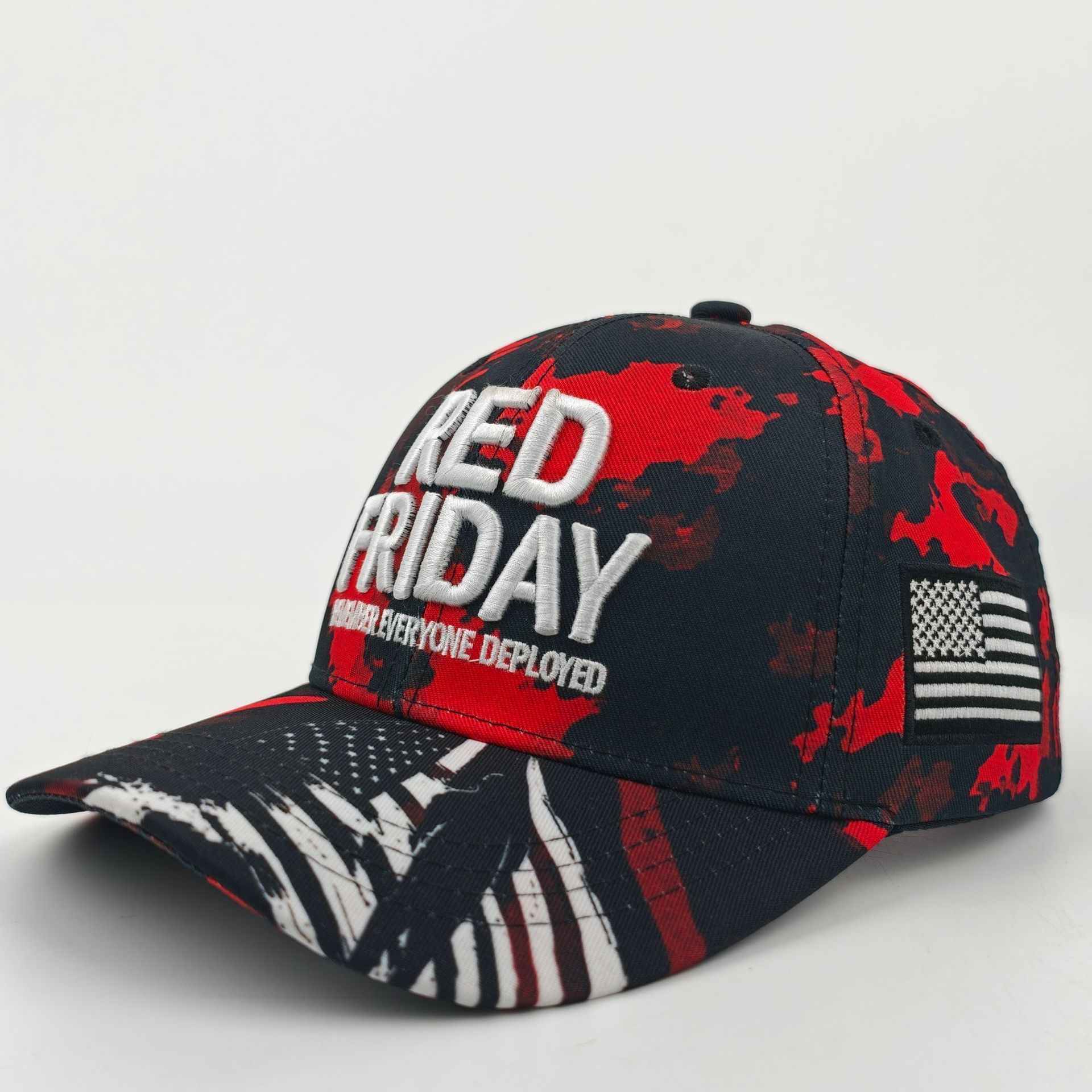 2026新款红黑迷彩棒球帽 美国国旗刺绣 RED FRIDAY 鸭舌帽外贸款
