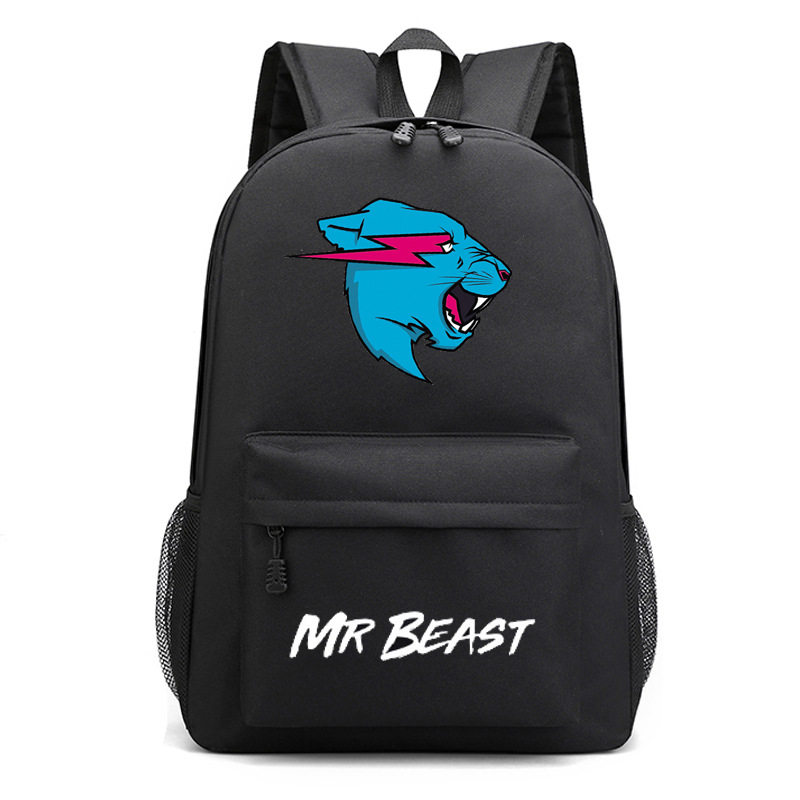 跨境外贸mr beast lightning双肩背包创意图案户外旅游包学生书包