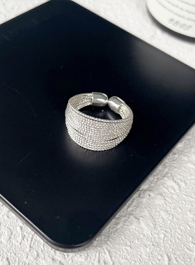 小众设计多层细闪银线戒指