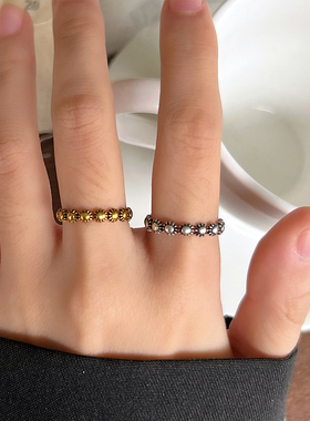 小雏菊925银复古不掉色女尾戒