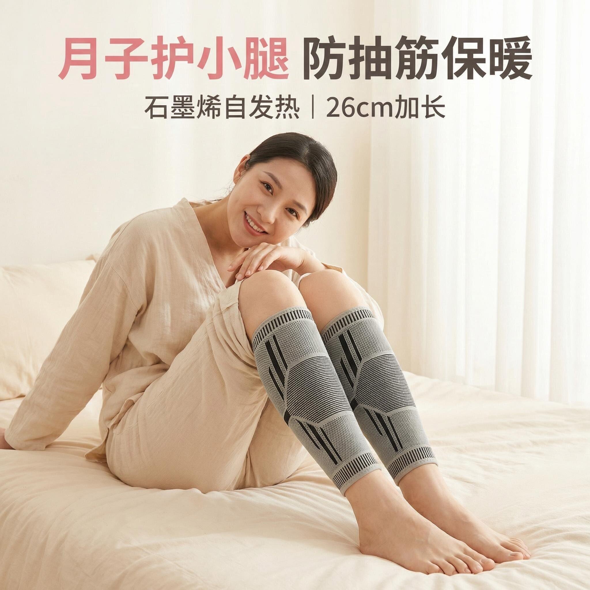 晚上小腿抽筋呵护加长石墨烯护小腿孕妇不勒腿保暖安睡袜套月子用