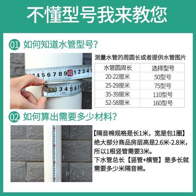 包下水管隔音棉自粘卫生间下水道隔音神器墙体吸音棉管道消音材料