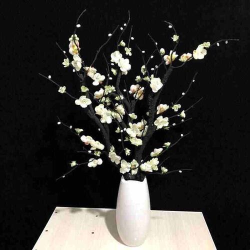 仿真花梅花枝假花摆件仿真花腊梅干花束干枝客厅摆设装饰花艺插花