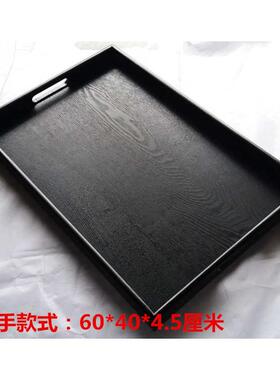 暗红色木托盘木质茶盘长方形水杯托盘复古木盘子杯盘家用酒杯盘