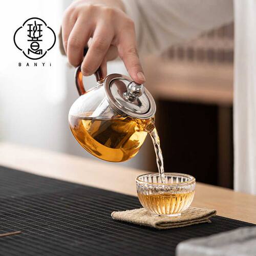 泡茶迷你公道杯304不锈钢内胆带过滤分茶匀杯茶海200ML耐热玻璃