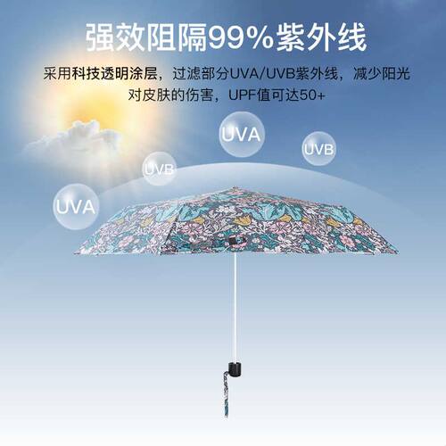 fulton富尔顿遮阳伞防紫外线女太阳伞小巧轻便防晒伞雨伞晴雨两用